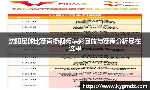 沈阳足球比赛直播视频精彩回放与赛程分析尽在这里