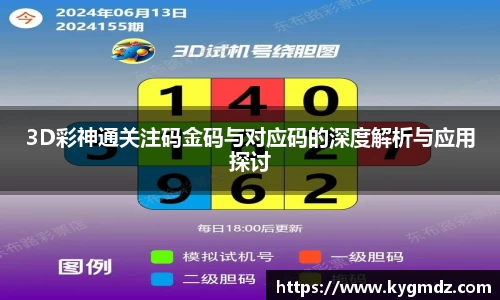 3D彩神通关注码金码与对应码的深度解析与应用探讨